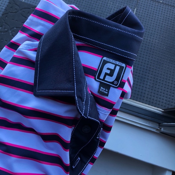 Foot Joy Men's Athletic Fit Lisle Golf Polo - S - Picture 3 of 3